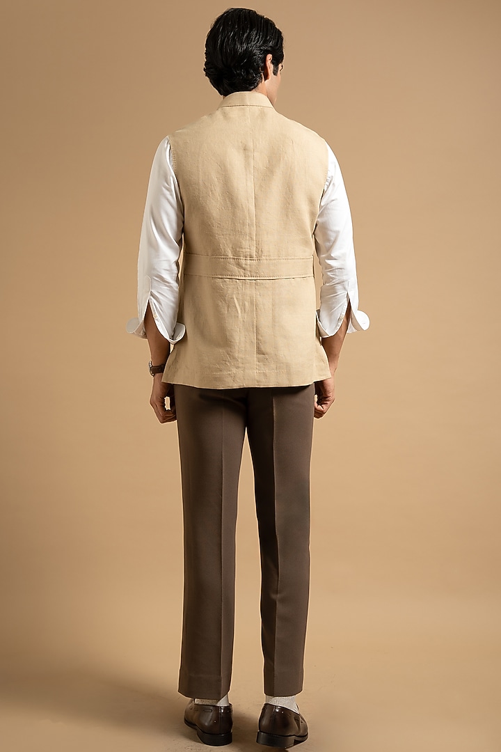 Beige Polyester Blend Vest by Gargee Designers at Pernia's Pop Up Shop