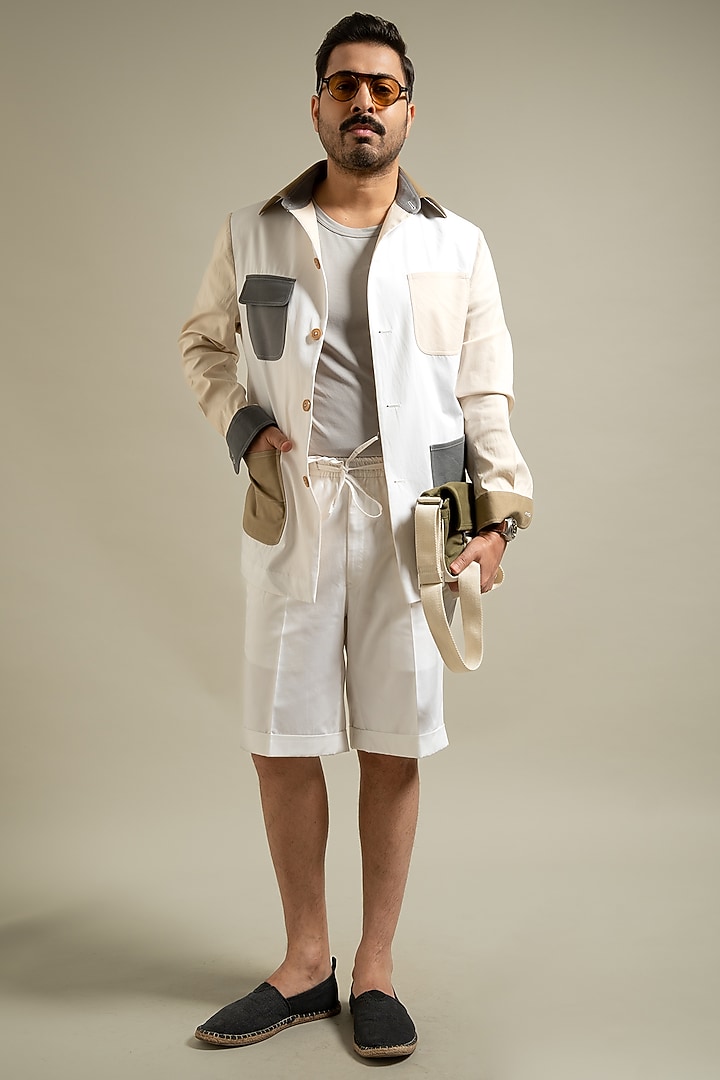 Khakhi Cotton Shacket by Gargee Designers at Pernia's Pop Up Shop