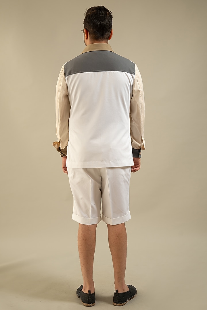 Khakhi Cotton Shacket by Gargee Designers at Pernia's Pop Up Shop