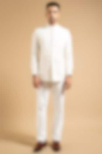 White Cotton Bandhgala by Gargee Designers at Pernia's Pop Up Shop