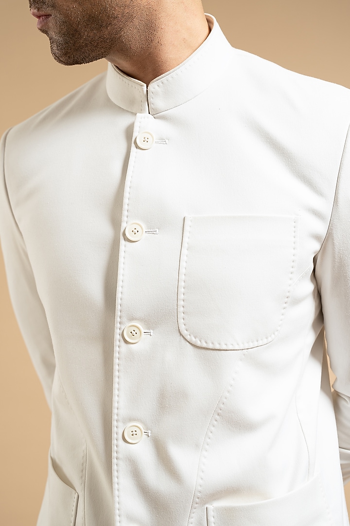 White Cotton Bandhgala by Gargee Designers at Pernia's Pop Up Shop