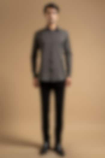 Grey Polyester Satin Wedding Shirt by Gargee Designers at Pernia's Pop Up Shop