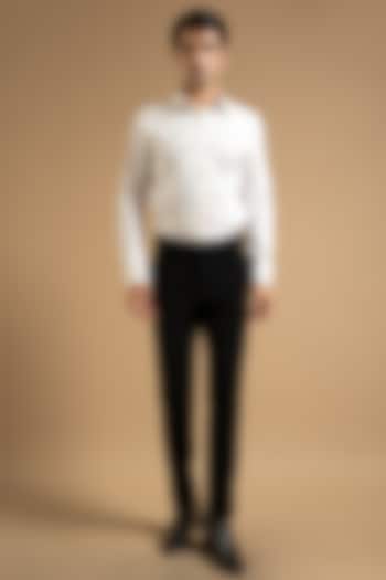 White Polyester Satin Wedding Shirt by Gargee Designers at Pernia's Pop Up Shop