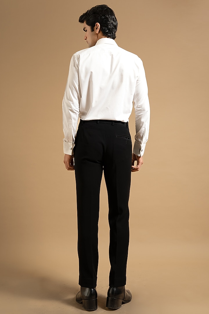 White Polyester Satin Wedding Shirt by Gargee Designers at Pernia's Pop Up Shop
