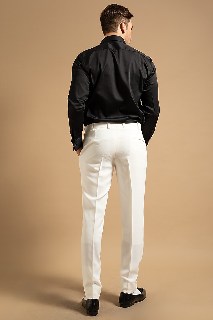 Black Polyester Satin Party Wear Shirt by Gargee Designers at Pernia's Pop Up Shop