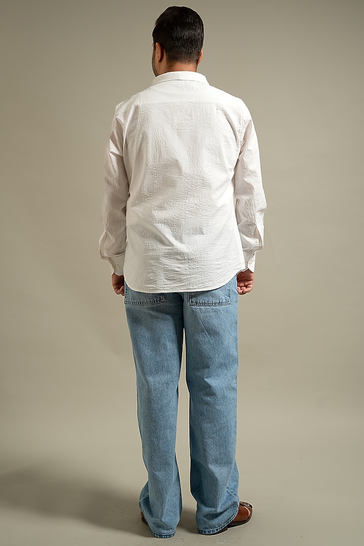 White Cotton Blend Party Wear Shirt by Gargee Designers at Pernia's Pop Up Shop