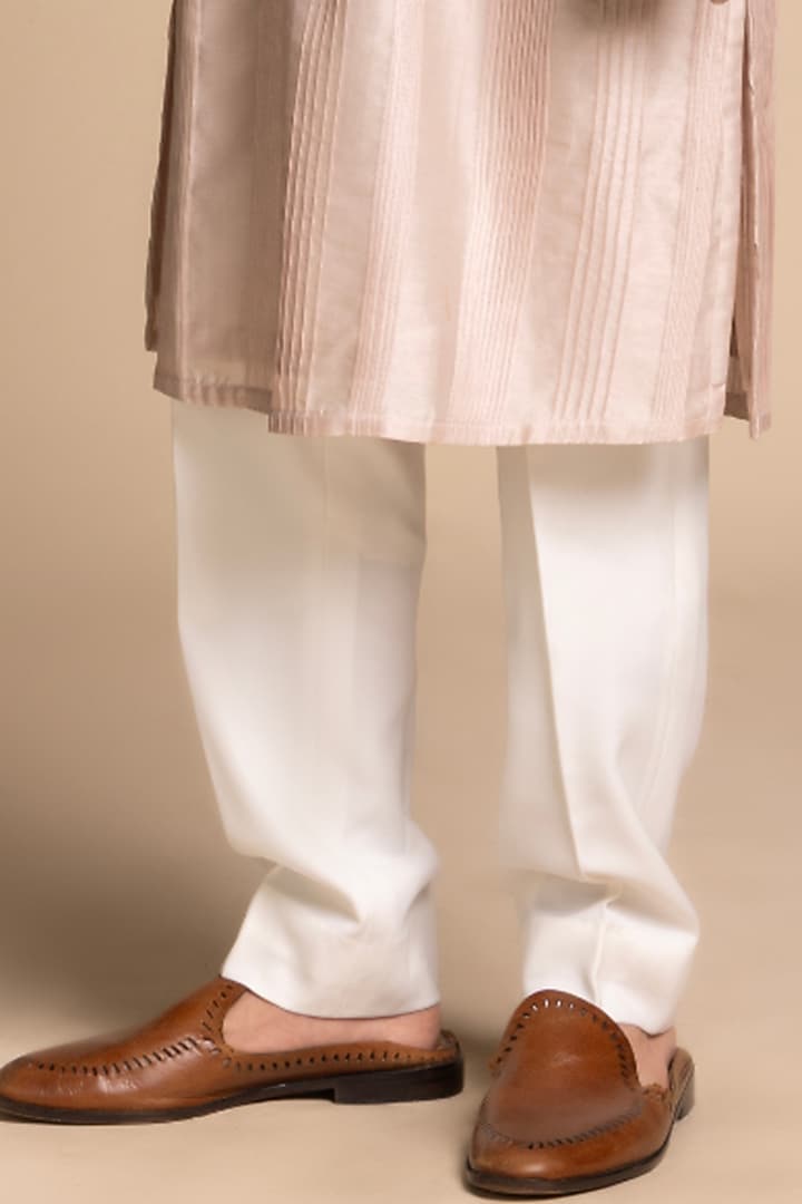 Blush Chanderi Silk Quilted Bundi Jacket Set by Gargee Designers at Pernia's Pop Up Shop