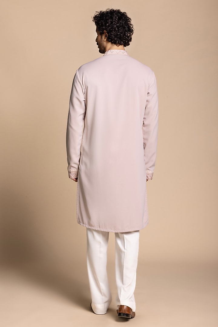 Blush Pink Polyester Embroidered Kurta Set by Gargee Designers at Pernia's Pop Up Shop