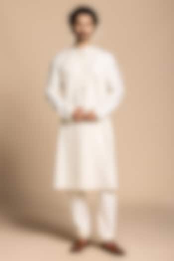 Ivory Cotton Silk Kurta Set by Gargee Designers at Pernia's Pop Up Shop