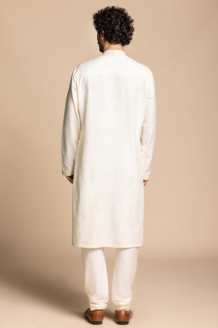 Ivory Cotton Silk Kurta Set by Gargee Designers at Pernia's Pop Up Shop