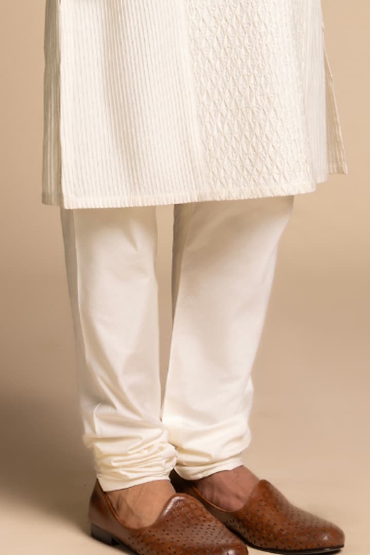 Ivory Cotton Silk Kurta Set by Gargee Designers at Pernia's Pop Up Shop