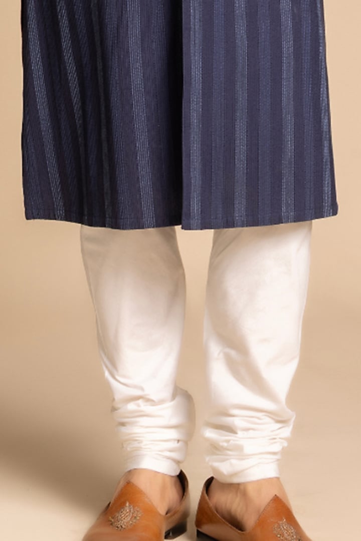 Navy Cotton Silk Kurta Set by Gargee Designers at Pernia's Pop Up Shop