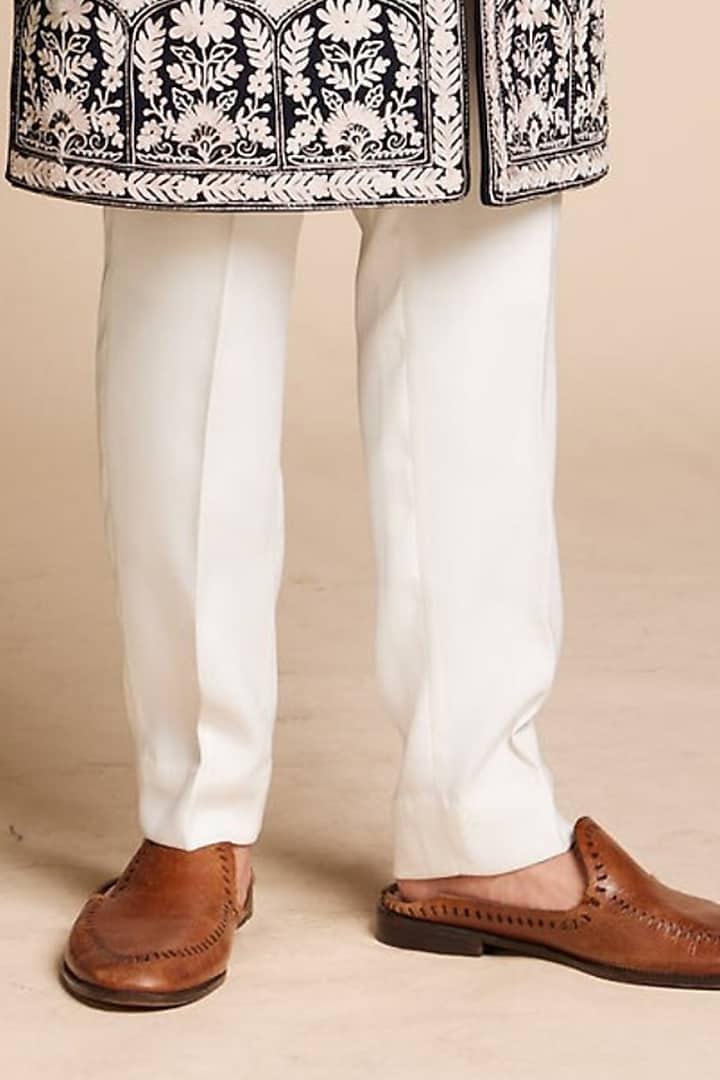 Blue Polyester Floral Embroidered Wedding Indowestern Set by Gargee Designers at Pernia's Pop Up Shop