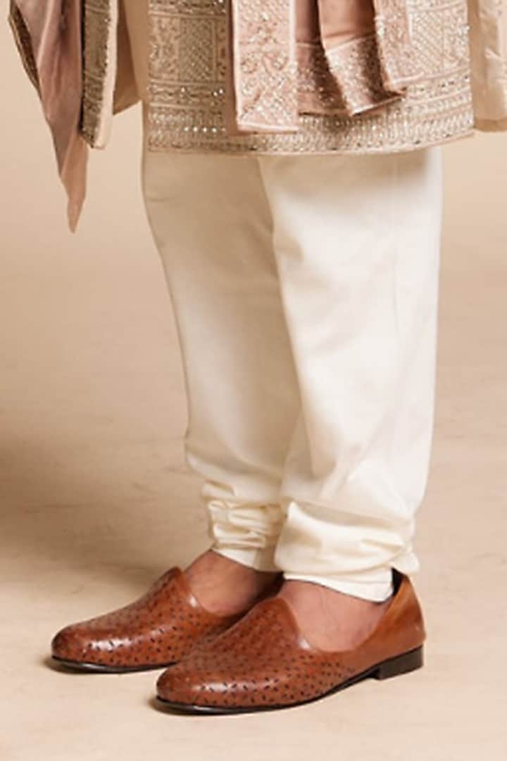 Champagne Polyester Hand Embroidered Groom Sherwani Set by Gargee Designers at Pernia's Pop Up Shop