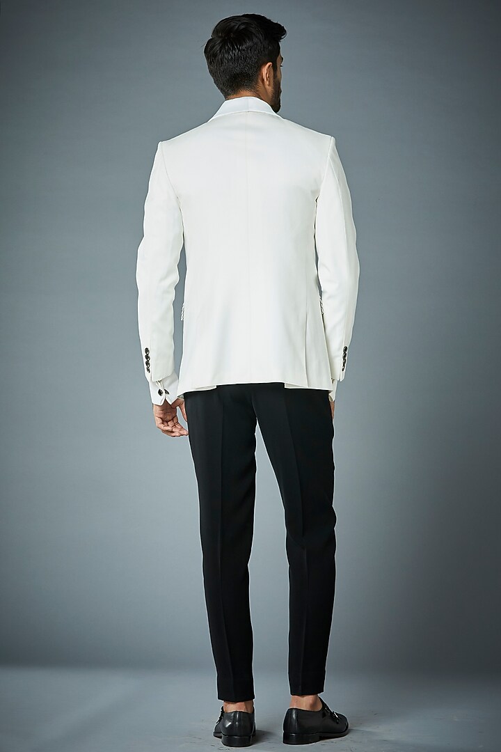 White & Black Polyester Tuxedo Set by Gargee Designers at Pernia's Pop Up Shop