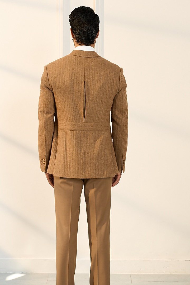 Beige Wool Blazer by Gargee Designers at Pernia's Pop Up Shop