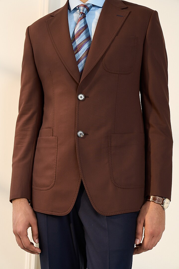 Brown Terry Wool Blazer by Gargee Designers at Pernia's Pop Up Shop