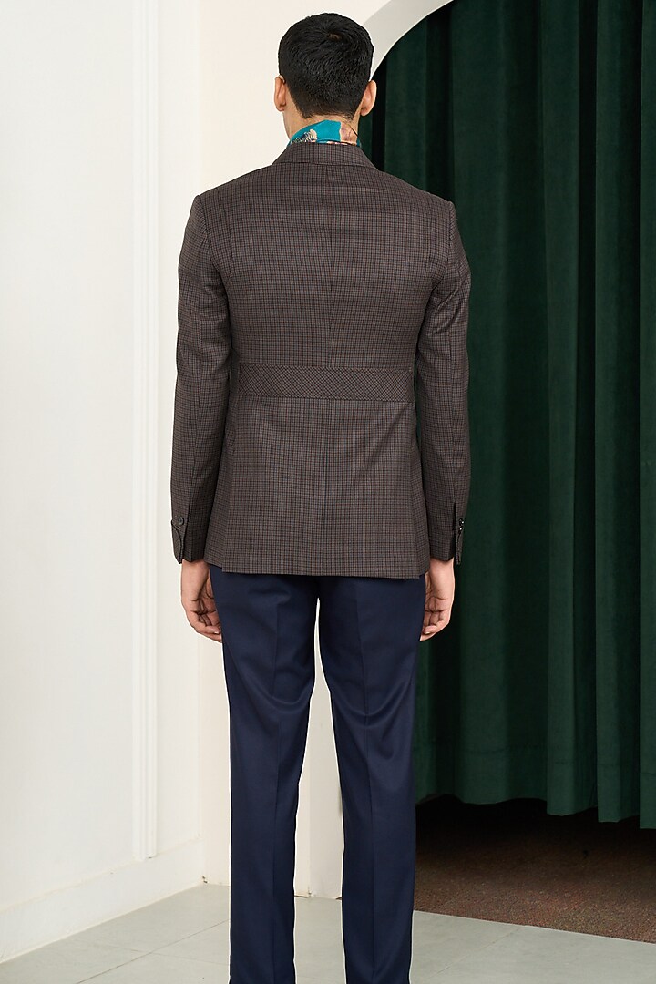 Brown Poly Wool Blazer by Gargee Designers at Pernia's Pop Up Shop