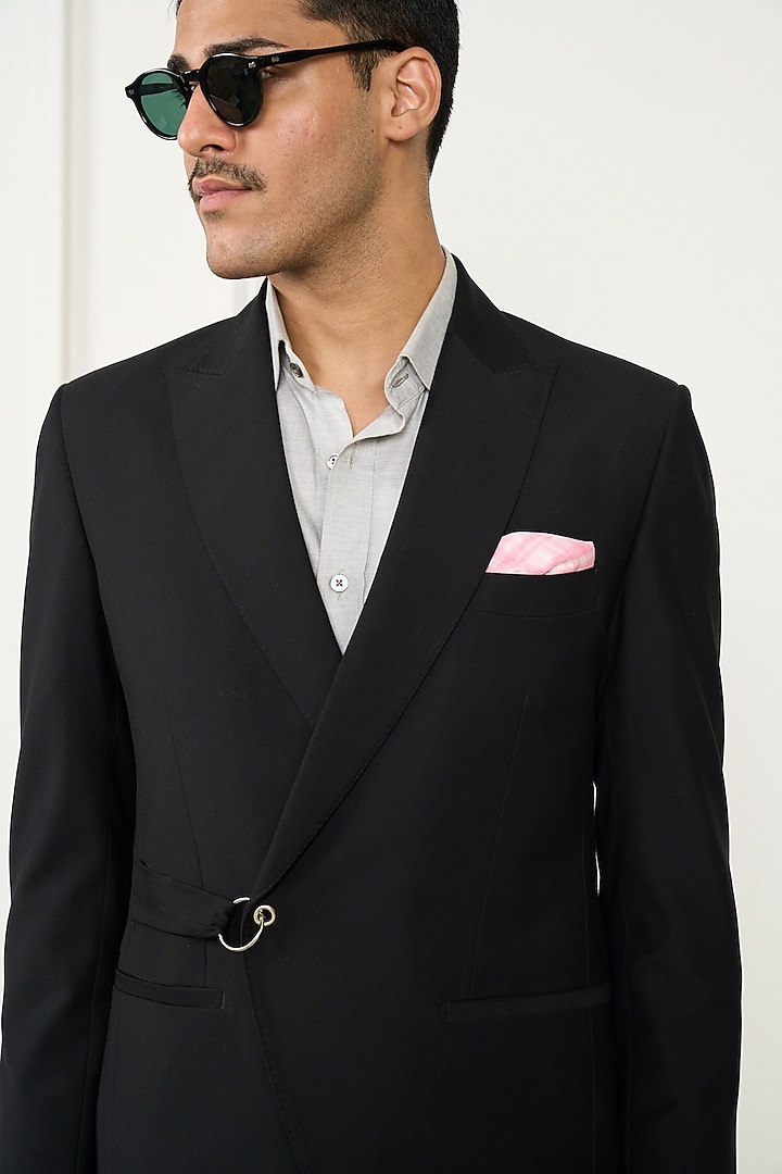 Black Terry Wool Blazer by Gargee Designers at Pernia's Pop Up Shop