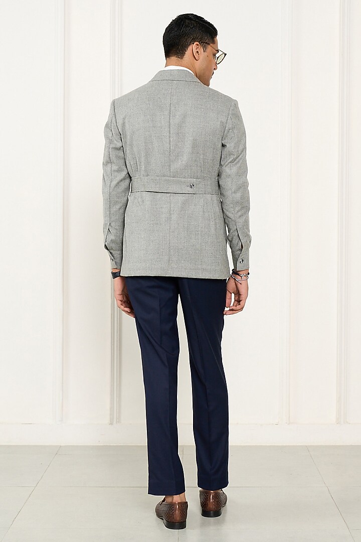 Grey Wool Flannel Shacket by Gargee Designers at Pernia's Pop Up Shop