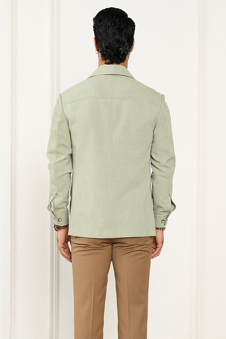 Light Green Poly Viscose Lycra Shacket by Gargee Designers at Pernia's Pop Up Shop