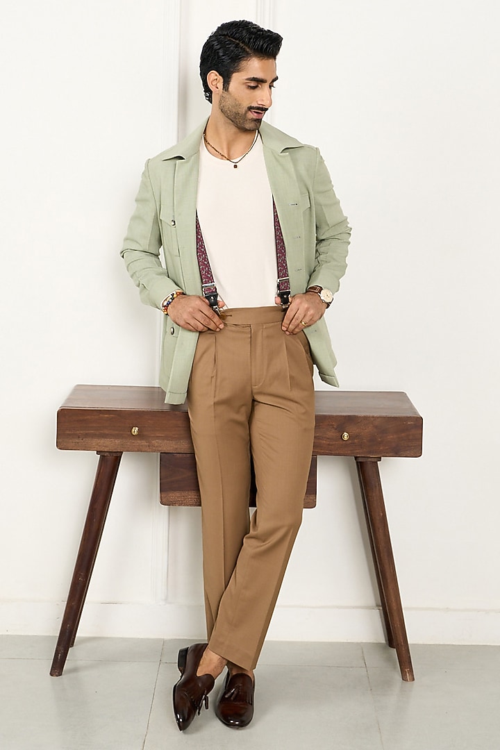 Light Green Poly Viscose Lycra Shacket by Gargee Designers at Pernia's Pop Up Shop