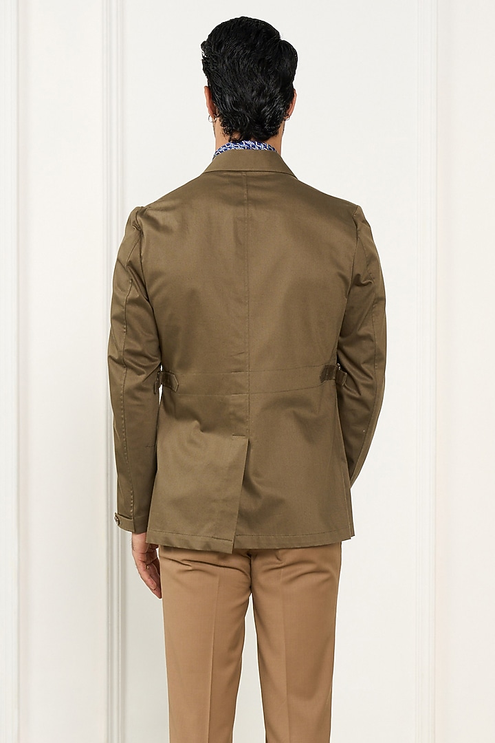 Khaki Pure Cotton Shacket by Gargee Designers at Pernia's Pop Up Shop