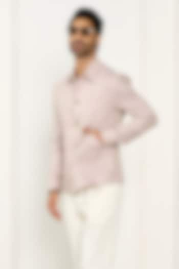 Light Pink Linen Shacket by Gargee Designers