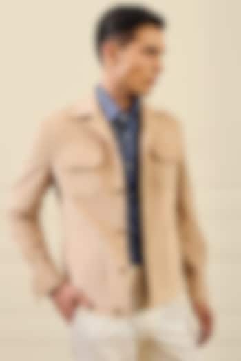 Beige Cotton Corduroy Jacket by Gargee Designers at Pernia's Pop Up Shop