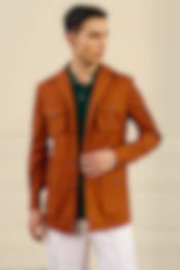 Rust Cotton Suiting Shacket by Gargee Designers at Pernia's Pop Up Shop
