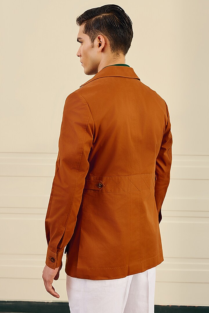 Rust Cotton Suiting Shacket by Gargee Designers at Pernia's Pop Up Shop