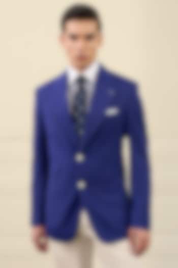 Electric Blue Wool Blend Blazer by Gargee Designers at Pernia's Pop Up Shop