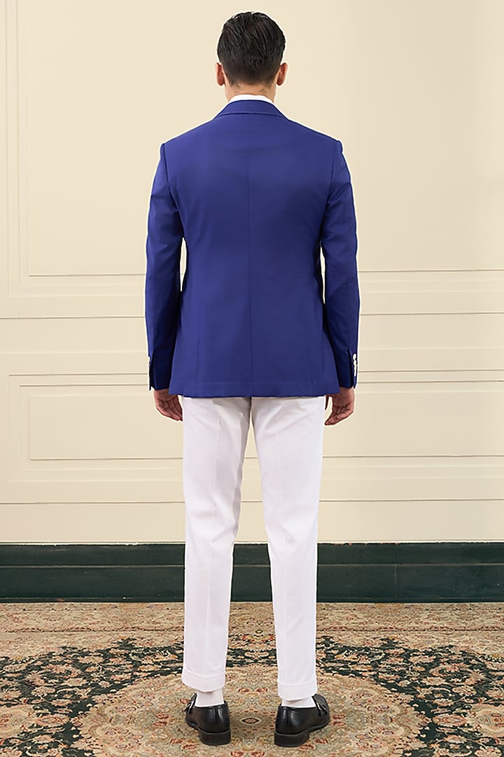 Electric Blue Wool Blend Blazer by Gargee Designers at Pernia's Pop Up Shop