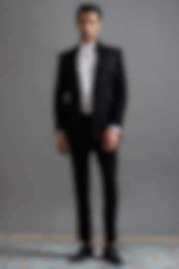 Black Polyester Moti Work Tuxedo Set by Gargee Designers at Pernia's Pop Up Shop