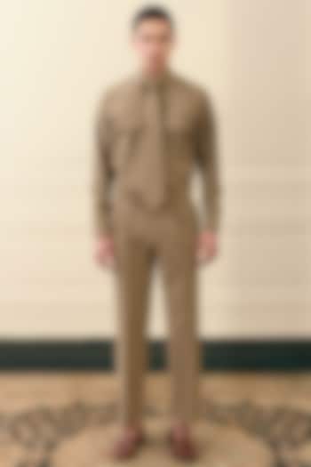 Tan Brown Polyester Blend Co-Ord Set by Gargee Designers at Pernia's Pop Up Shop