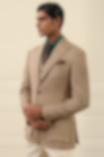 Camel Beige Wool Blend Blazer by Gargee Designers at Pernia's Pop Up Shop