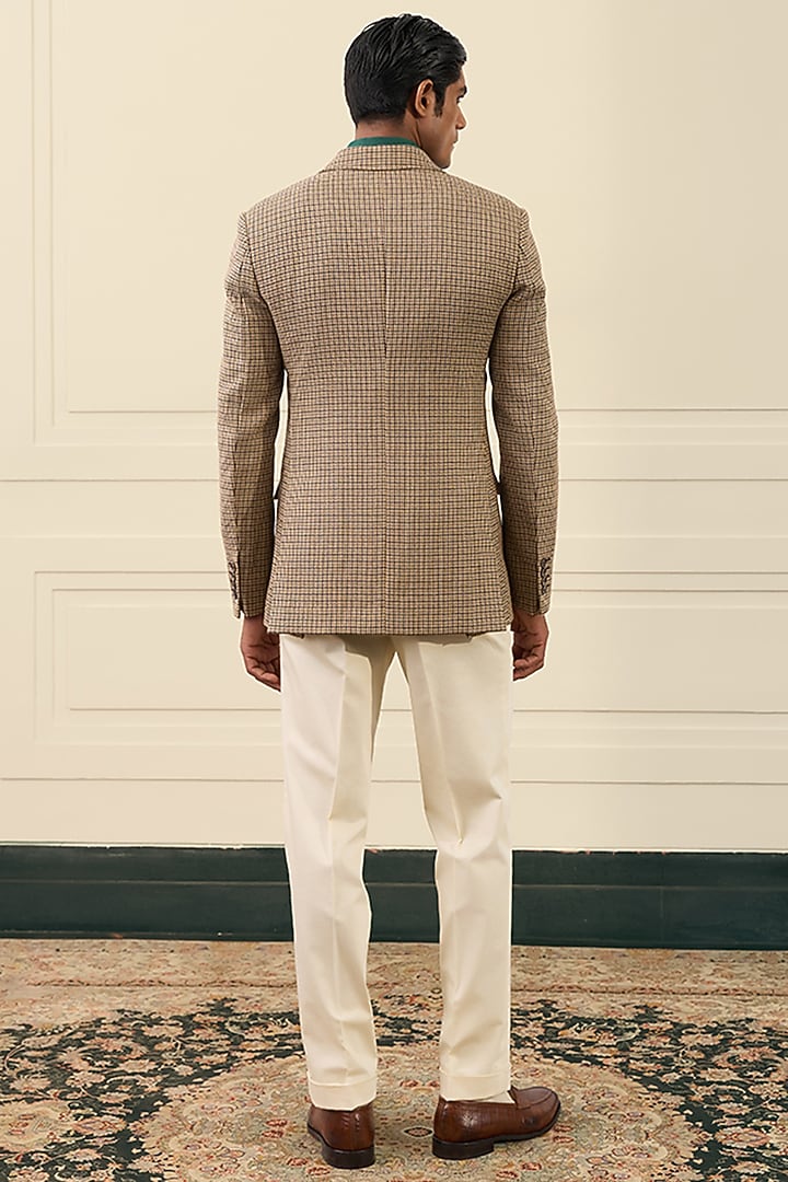 Camel Beige Wool Blend Blazer by Gargee Designers at Pernia's Pop Up Shop