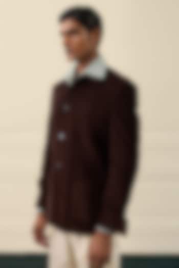 Chocolate Brown Cotton Corduroy Shacket by Gargee Designers at Pernia's Pop Up Shop