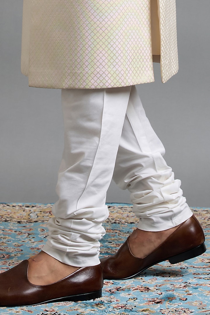 Cream Ivory Jacquard Wedding Sherwani Set by Gargee Designers at Pernia's Pop Up Shop