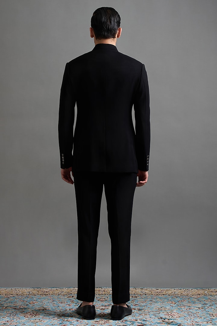 Black Polyester Hand Embroidered Jodhpuri Set by Gargee Designers at Pernia's Pop Up Shop