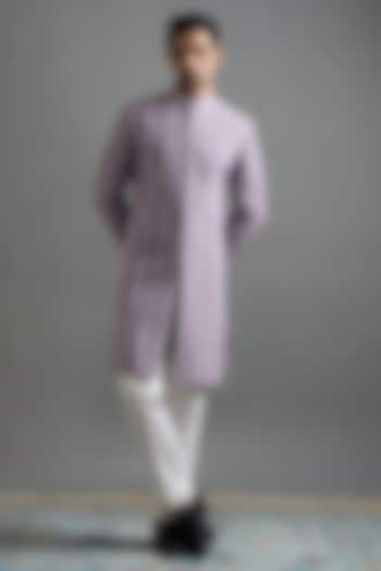 Lilac Polyester Mirror Embroidered Wedding Indowestern Set by Gargee Designers at Pernia's Pop Up Shop