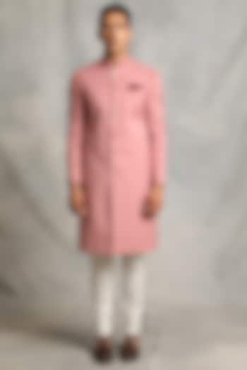 Baby Pink Poly Viscose Wedding Sherwani Set by Gargee Designers at Pernia's Pop Up Shop