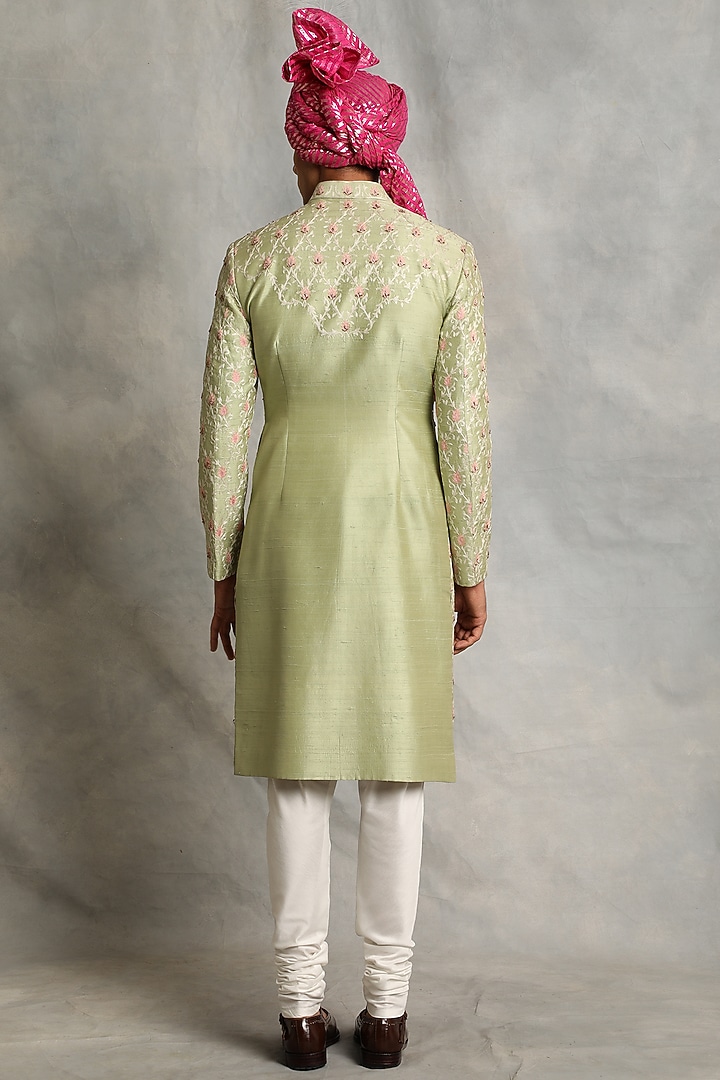 Mint Embroidered Wedding Sherwani Set by Gargee Designers at Pernia's Pop Up Shop