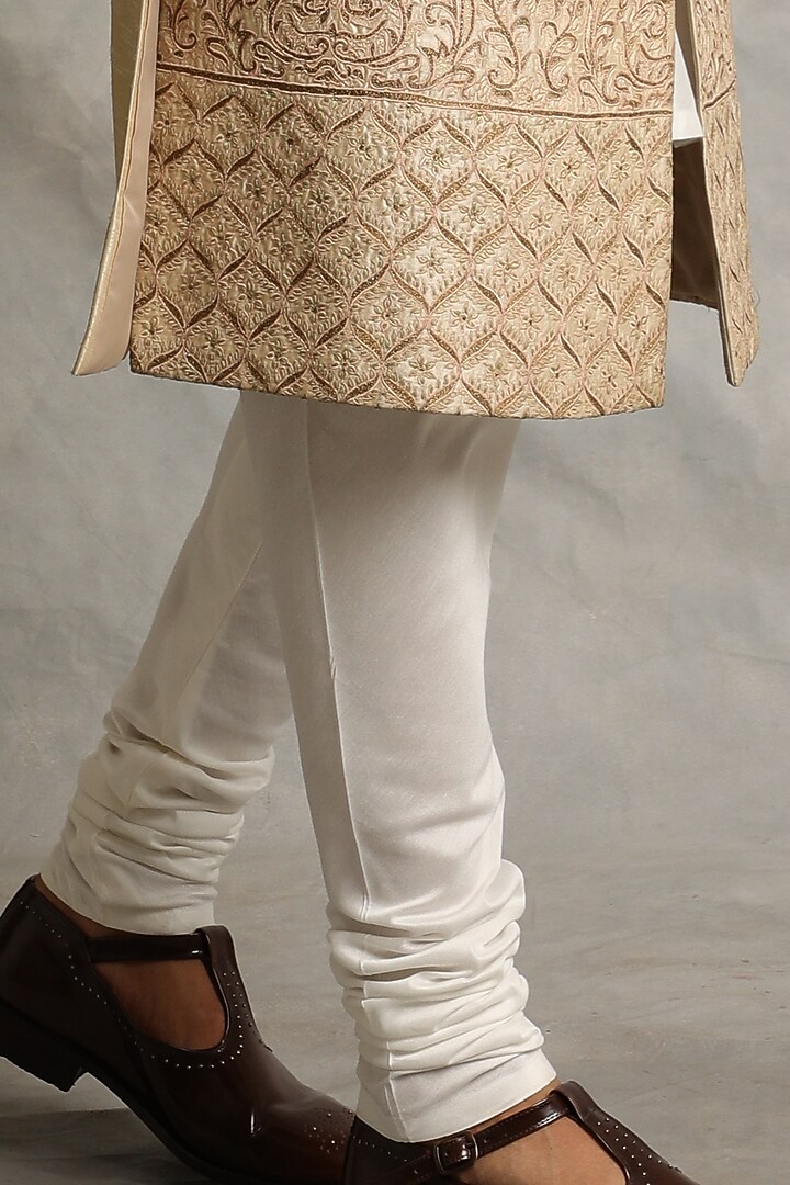 Ivory Embroidered Wedding Sherwani Set by Gargee Designers at Pernia's Pop Up Shop