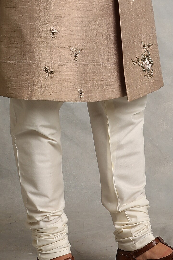 Champagne Embroidered Wedding Sherwani Set by Gargee Designers at Pernia's Pop Up Shop