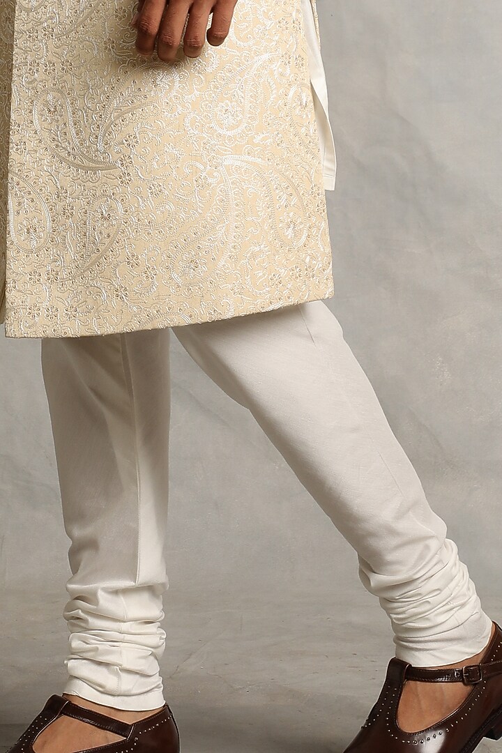 Ivory Wedding Sherwani Set With Embroidery by Gargee Designers at Pernia's Pop Up Shop
