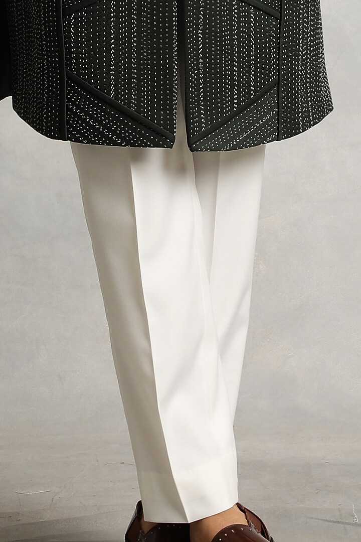Dark Green Embroidered Jacket Set by Gargee Designers at Pernia's Pop Up Shop