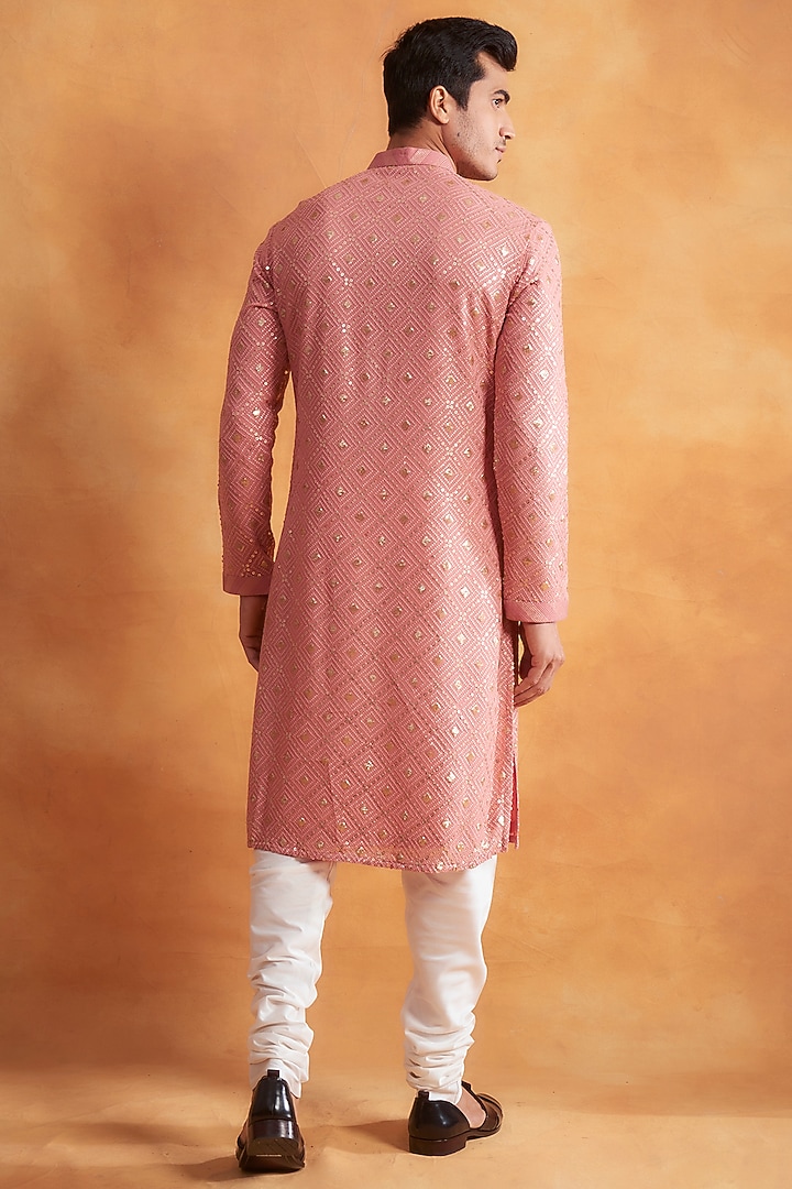Baby Pink Sequins Embroidered Kurta Set by Gargee Designers at Pernia's Pop Up Shop