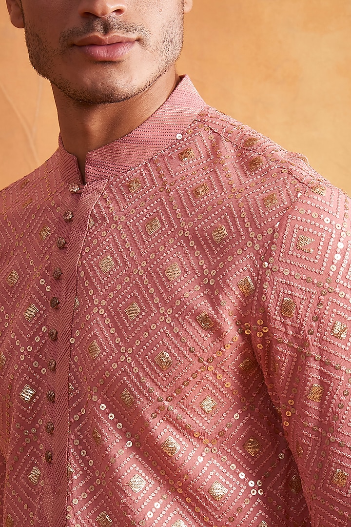 Baby Pink Sequins Embroidered Kurta Set by Gargee Designers at Pernia's Pop Up Shop