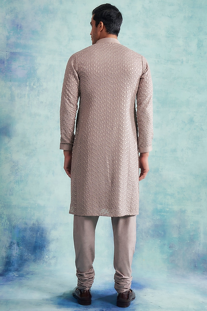 Champagne Sequins Embroidered Kurta Set by Gargee Designers at Pernia's Pop Up Shop